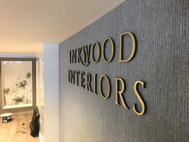 Gold dibond letters with black foamex backing
