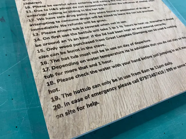Oak panel with laser engraving