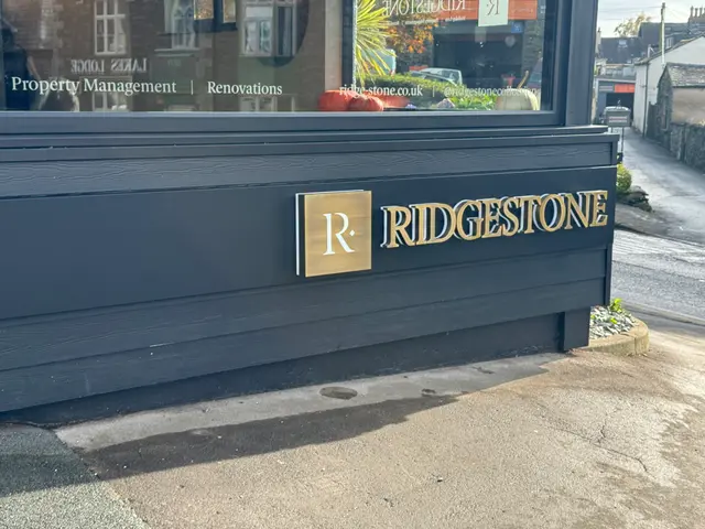 Ridgestone brass built-up letters